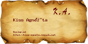 Kiss Agnéta névjegykártya